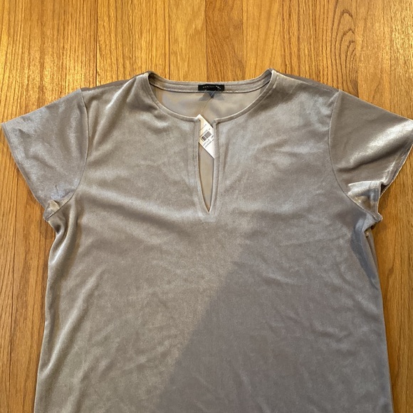 Ann Taylor Grey Short Sleeve - Picture 3 of 4
